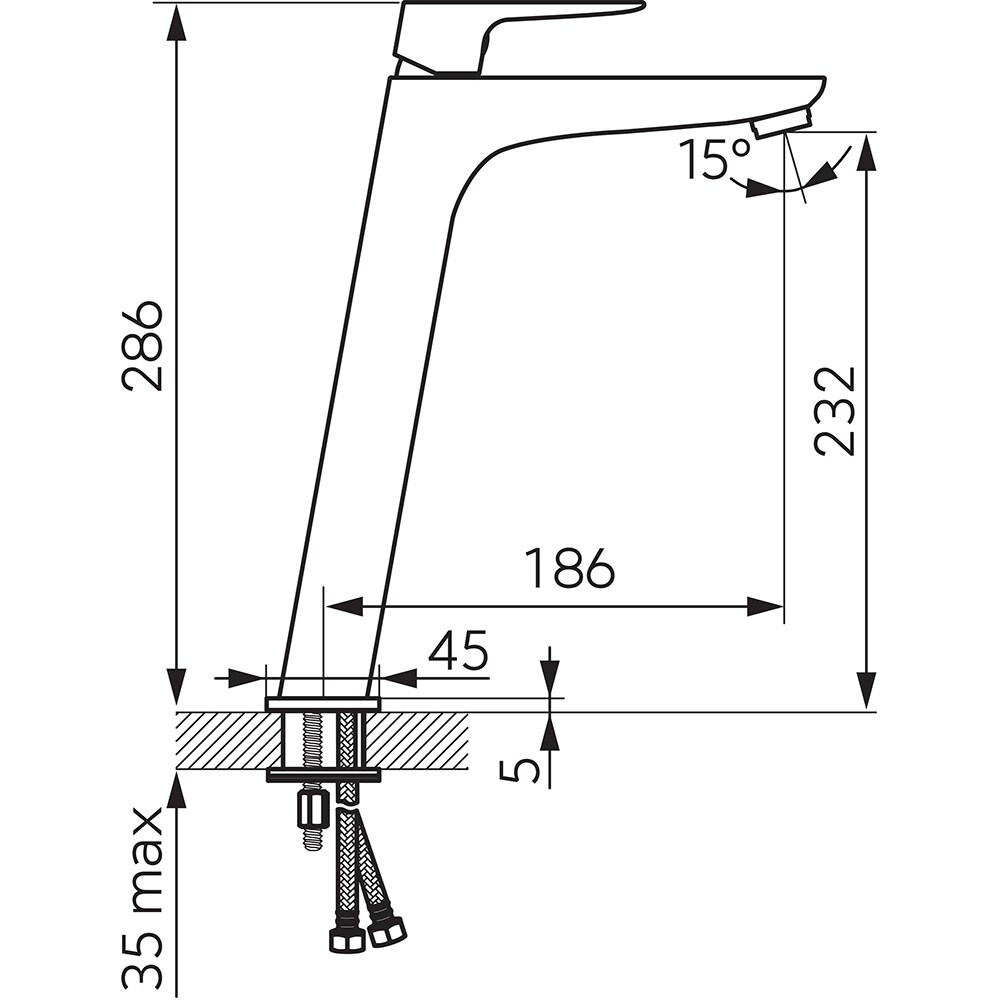 Baterie lavoar FERRO Vitto Verdeline BVI2LVLBL, alama sanitara, negru