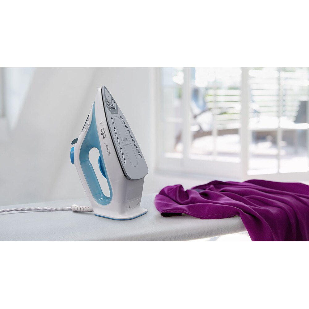 Fier de calcat BRAUN TexStyle 1 SI1050BL, 2000W, 220g/min, 120ml, talpa ceramica, alb-albastru