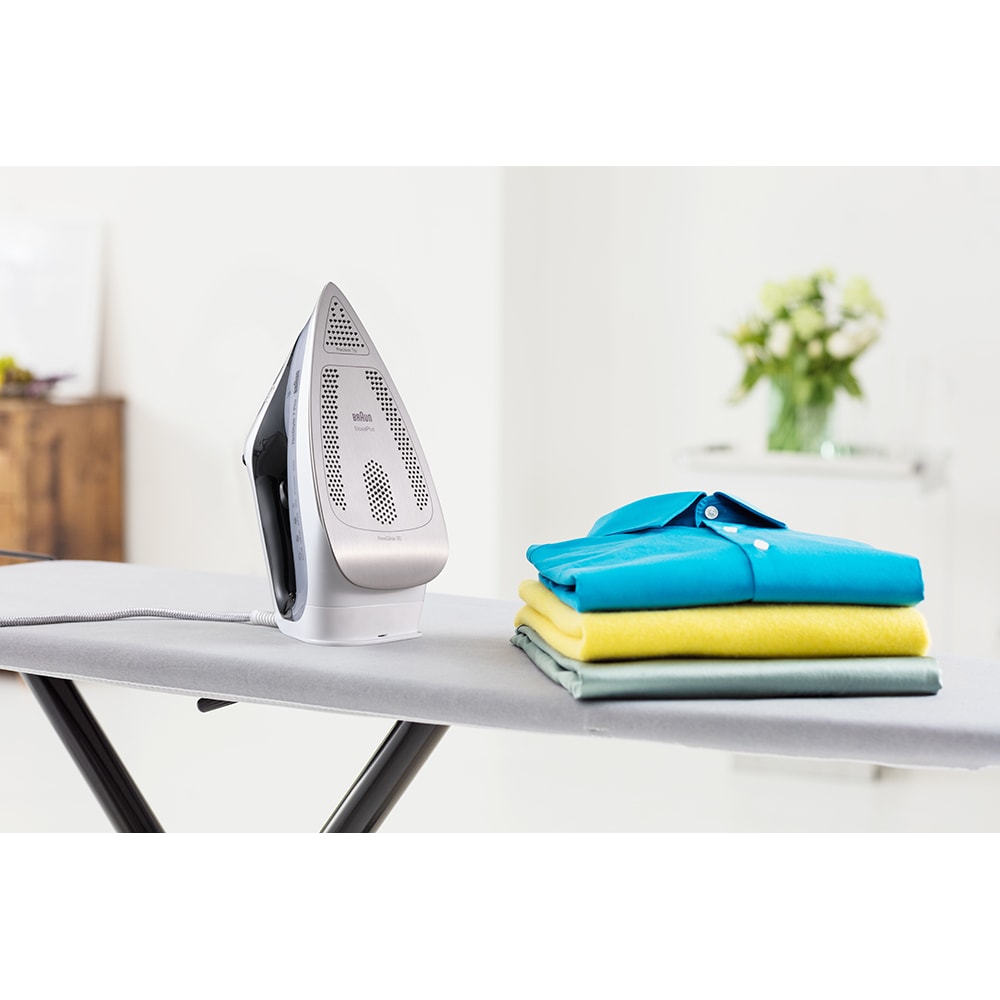 Fier de calcat BRAUN TexStyle 7 SI7149WB, 2900W, 220g/min, 300ml, talpa Eloxal Plus, alb-gri