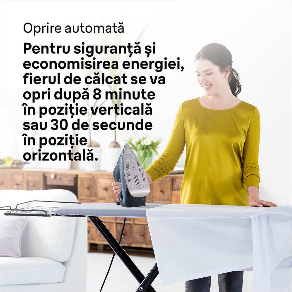 Fier de calcat BRAUN TexStyle 7 SI7160BL, 3000W, 225g/min, 300ml, talpa Eloxal Plus, albastru-negru