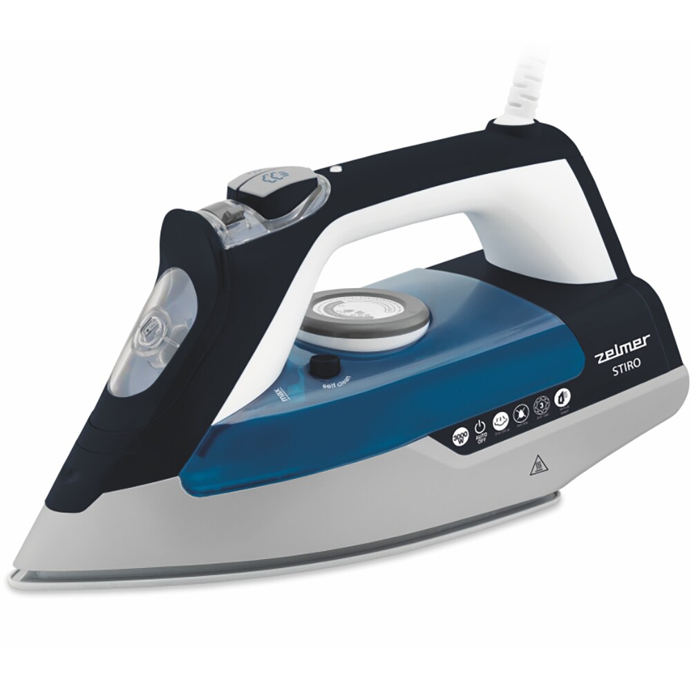 Fier de calcat ZELMER ZIR3000, 3000W, 200g/min, 280ml, talpa ceramica, albastru-negru