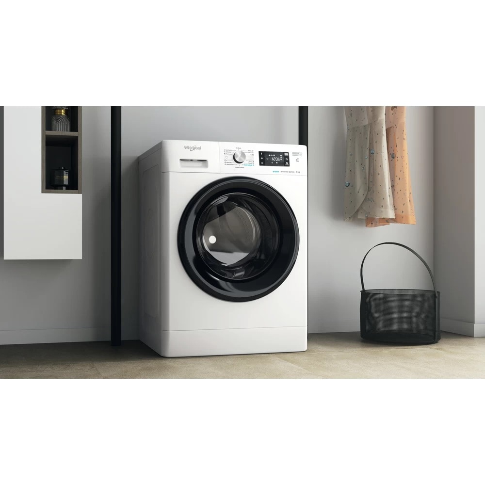 Masina de spalat rufe frontala WHIRLPOOL FFB 8469 BV EE, 6th Sense, 8 kg, 1400 rpm, Clasa A, alb