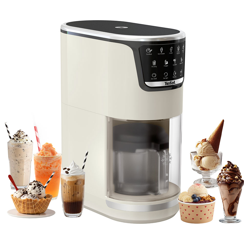 Aparat de facut inghetata TEFAL Dolci IG602AE0, 1.4l, 600W, crem-negru
