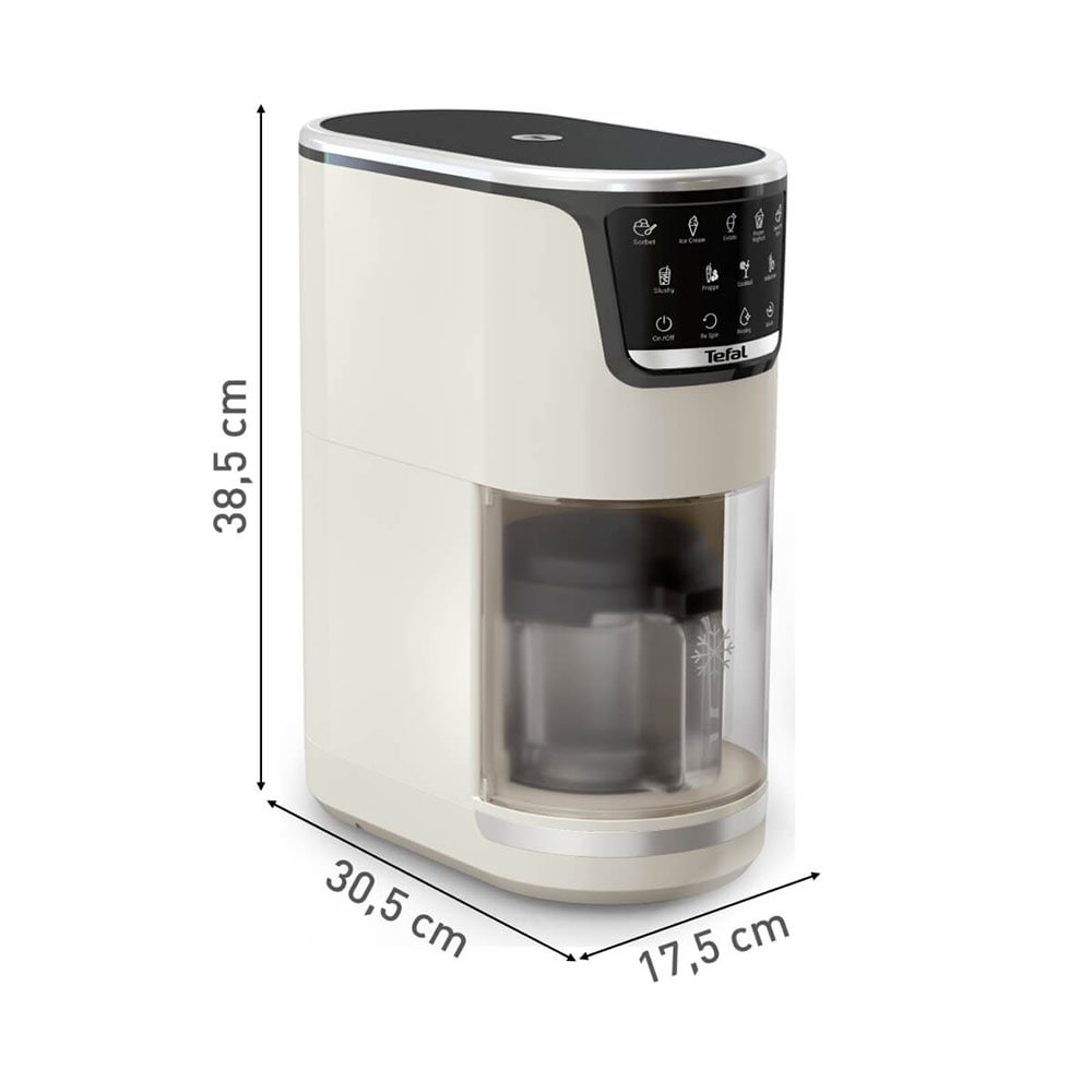 Aparat de facut inghetata TEFAL Dolci IG602AE0, 1.4l, 600W, crem-negru
