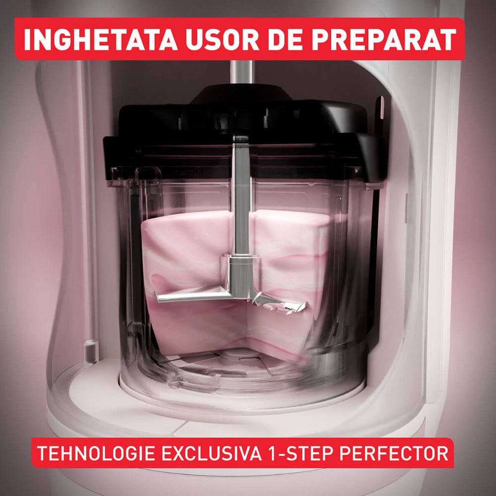 Aparat de facut inghetata TEFAL Dolci IG602AE0, 1.4l, 600W, crem-negru