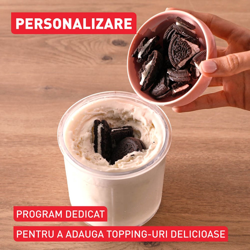 Aparat de facut inghetata TEFAL Dolci IG602AE0, 1.4l, 600W, crem-negru