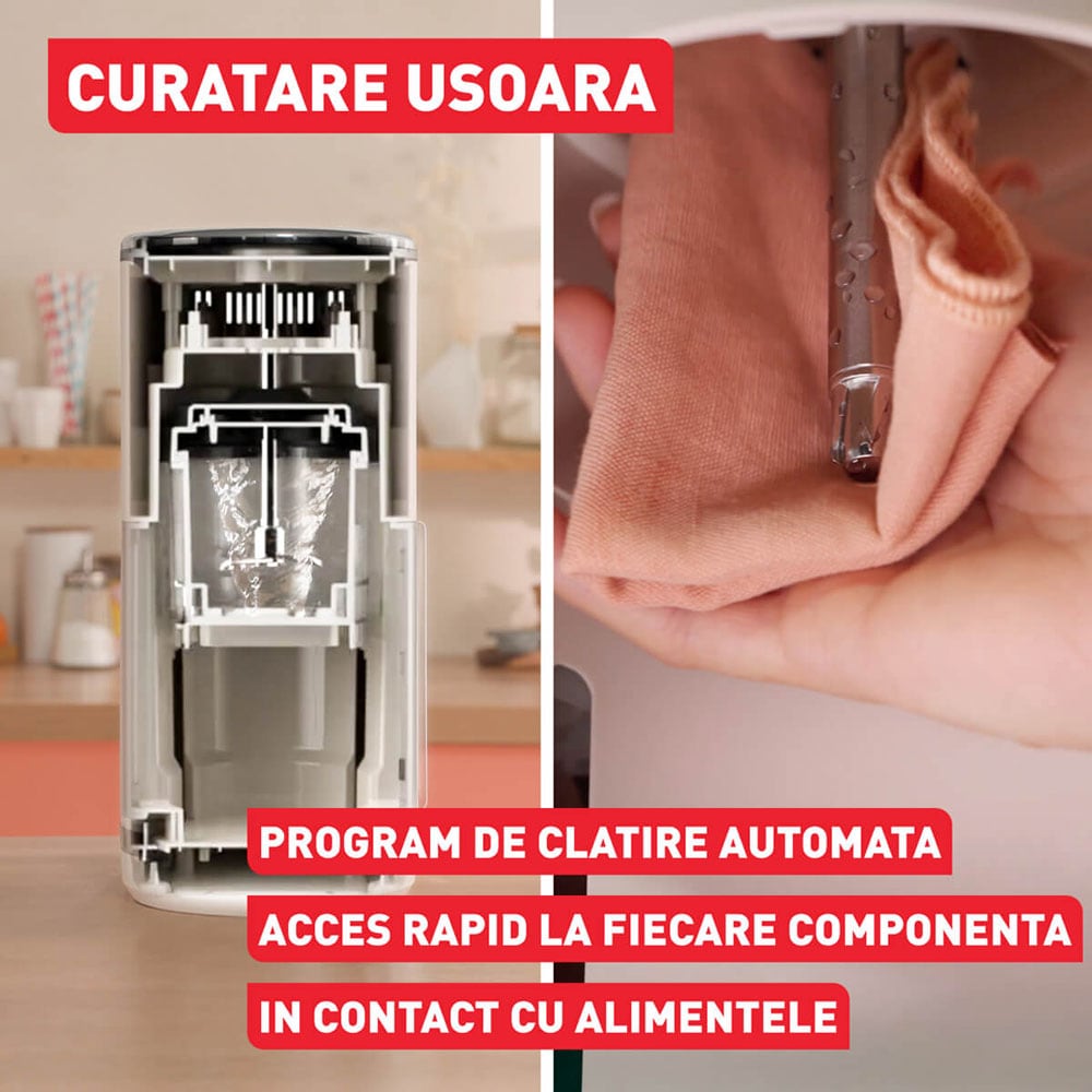 Aparat de facut inghetata TEFAL Dolci IG602AE0, 1.4l, 600W, crem-negru