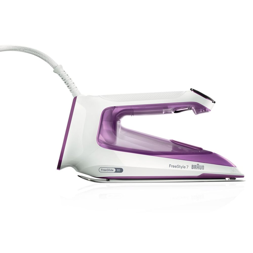 Fier de calcat BRAUN FreeStyle 7 FI7215VI, 2000W, 230g/min, 350ml, talpa EloxalPlus, alb-violet