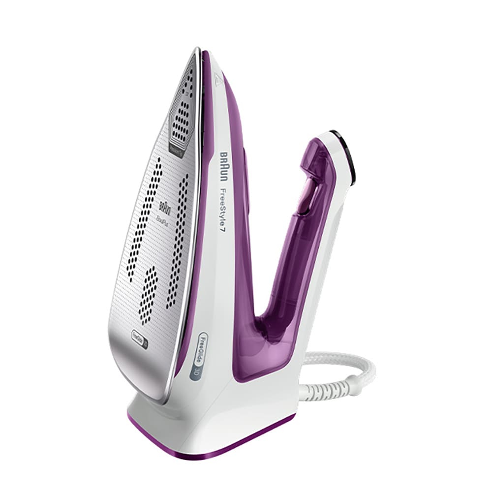Fier de calcat BRAUN FreeStyle 7 FI7215VI, 2000W, 230g/min, 350ml, talpa EloxalPlus, alb-violet