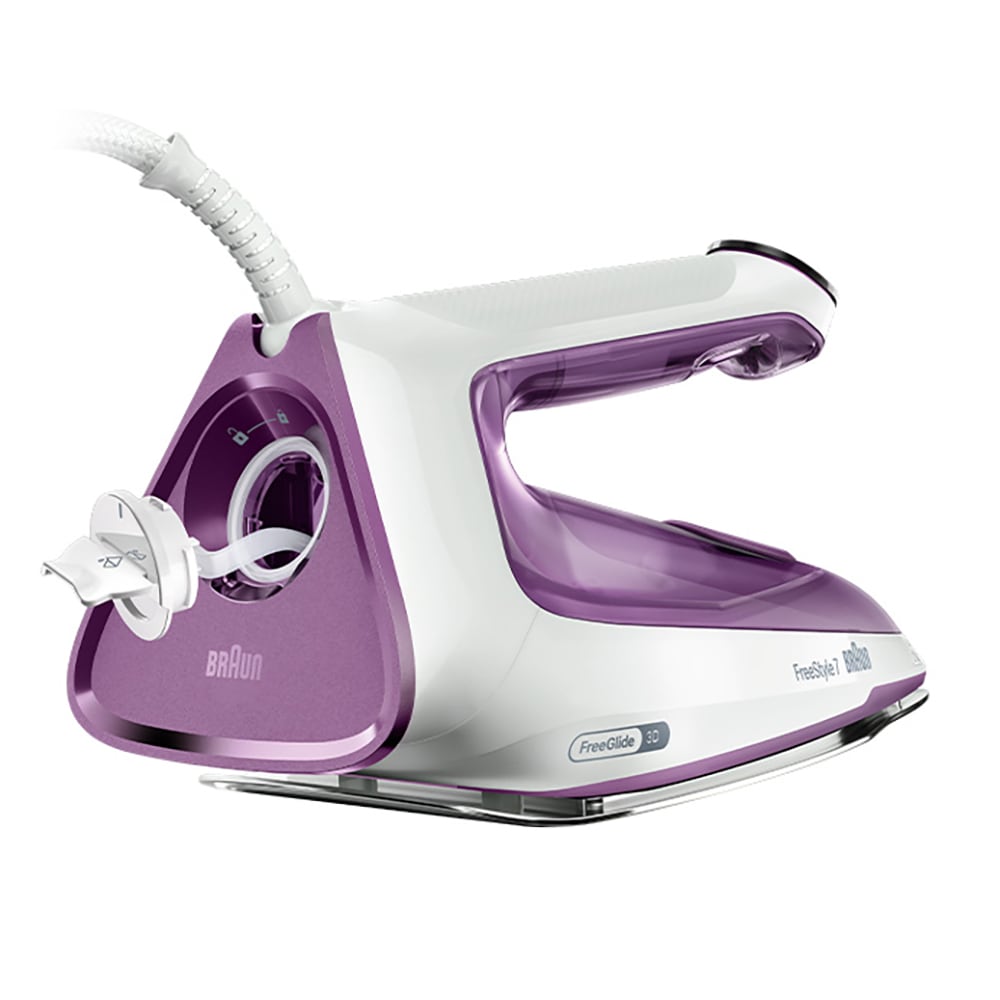 Fier de calcat BRAUN FreeStyle 7 FI7215VI, 2000W, 230g/min, 350ml, talpa EloxalPlus, alb-violet