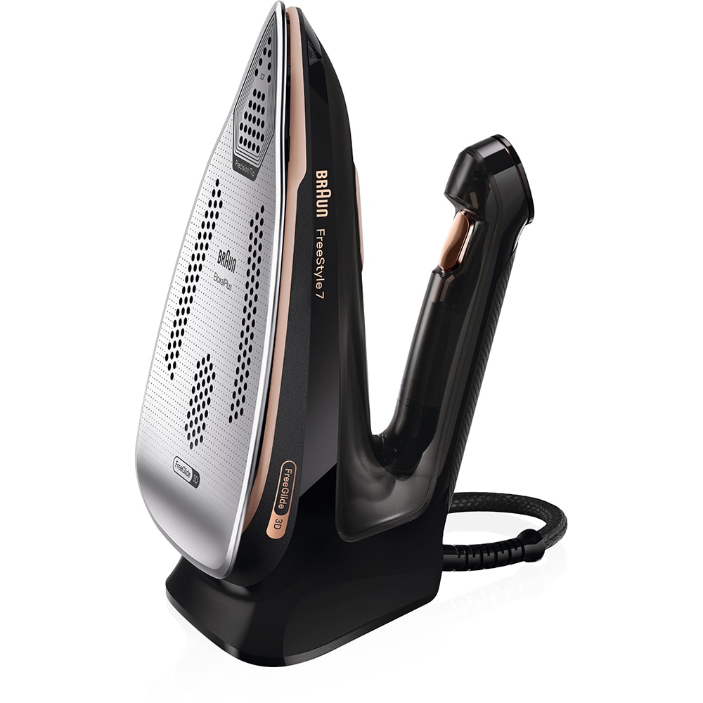 Fier de calcat BRAUN FreeStyle 7 FI7276BK, 2000W, 250g/min, 350ml, talpa EloxalPlus, negru