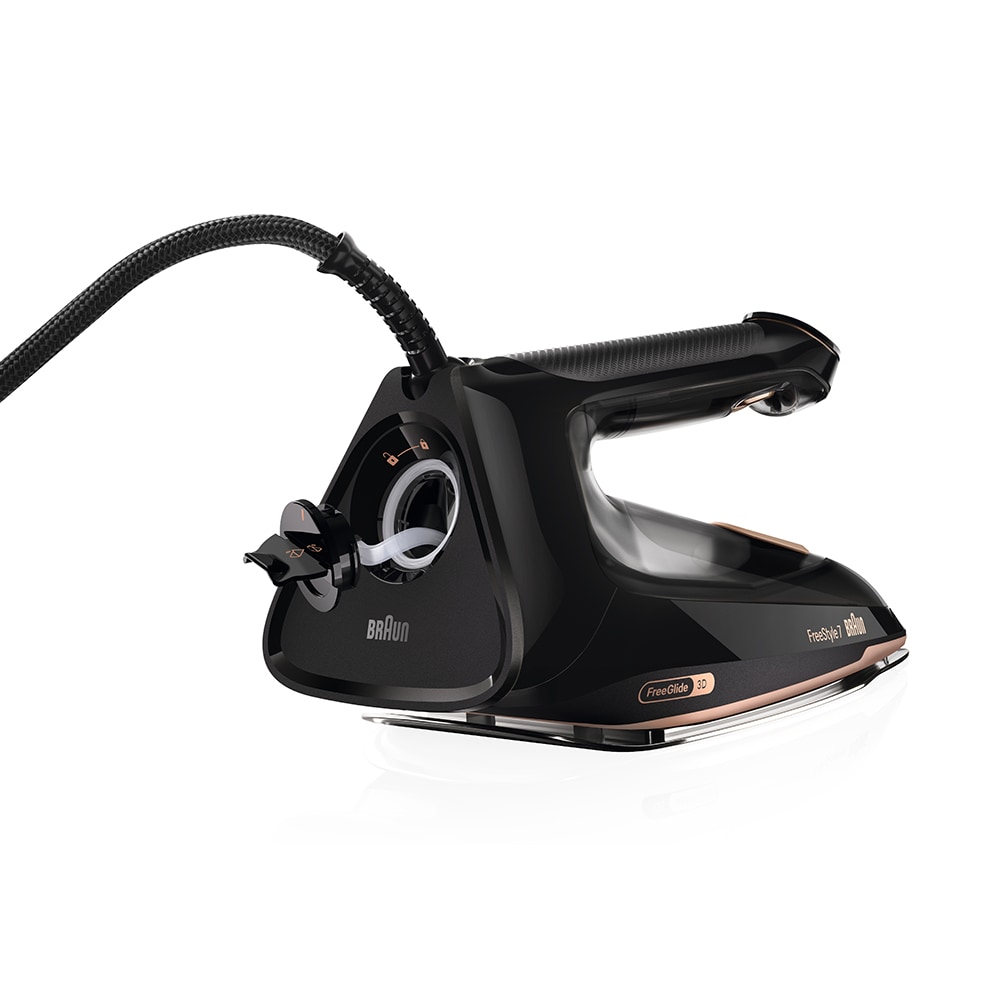 Fier de calcat BRAUN FreeStyle 7 FI7276BK, 2000W, 250g/min, 350ml, talpa EloxalPlus, negru