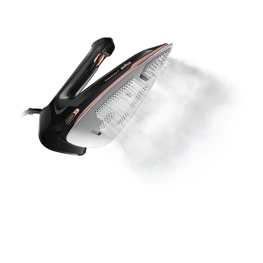 Fier de calcat BRAUN FreeStyle 7 FI7276BK, 2000W, 250g/min, 350ml, talpa EloxalPlus, negru