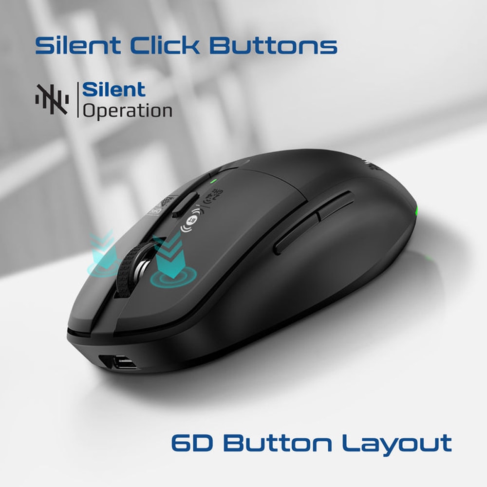 Mouse Wireless PROMATE Flixi, 1600 dpi, negru