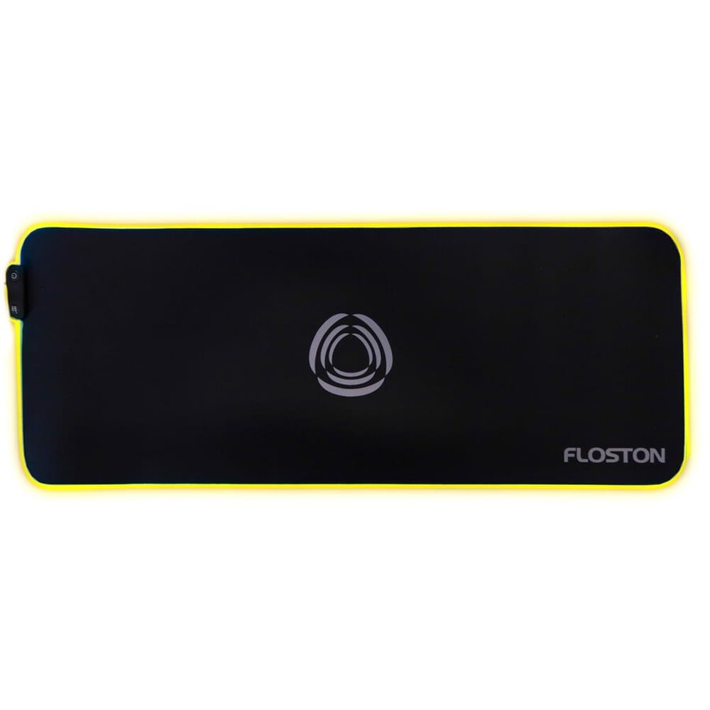 Mouse Pad FLOSTON Rainbow, Iluminare RGB, Rezistenta la apa, negru