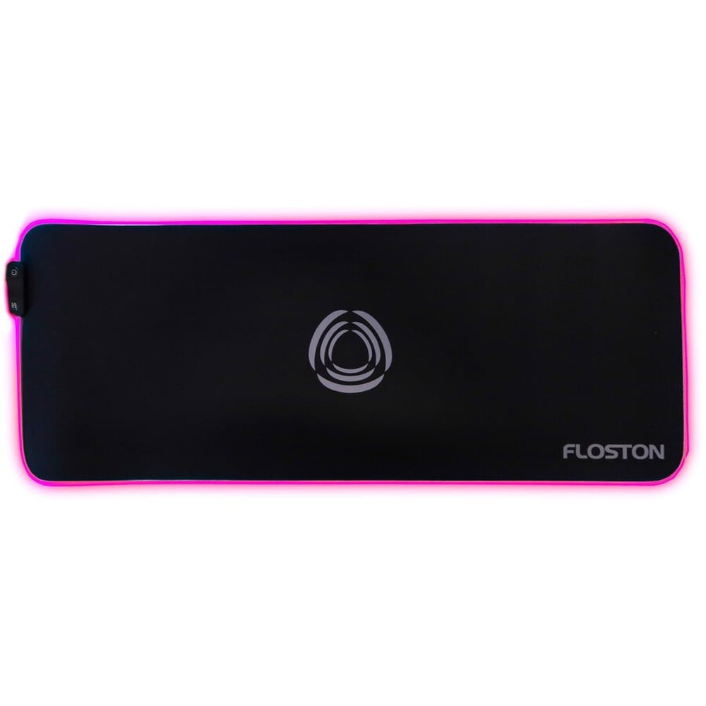 Mouse Pad FLOSTON Rainbow, Iluminare RGB, Rezistenta la apa, negru