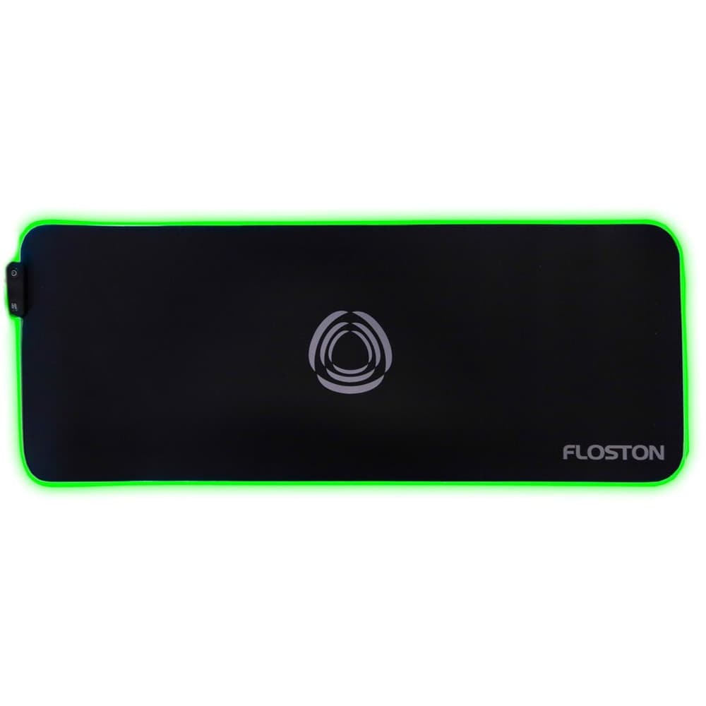 Mouse Pad FLOSTON Rainbow, Iluminare RGB, Rezistenta la apa, negru