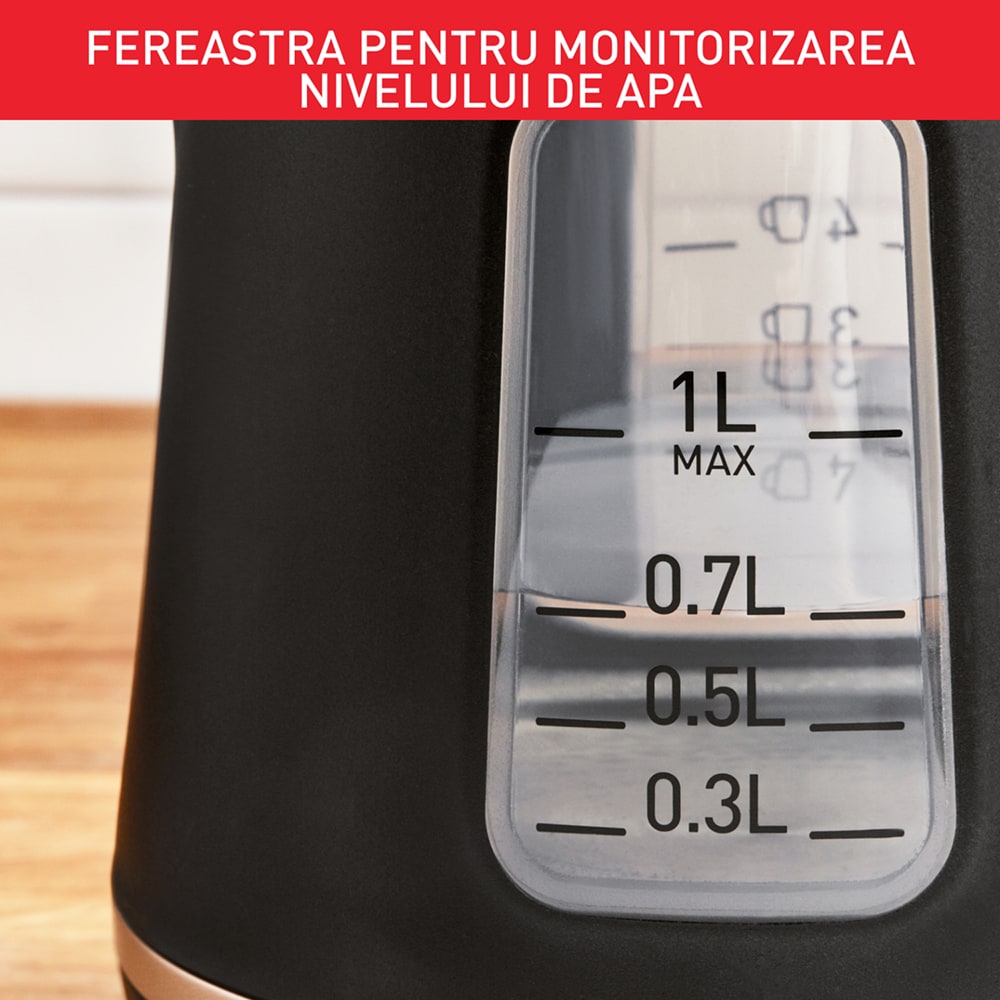 Fierbator apa TEFAL Includeo KI533811, 1l, 1800W, negru
