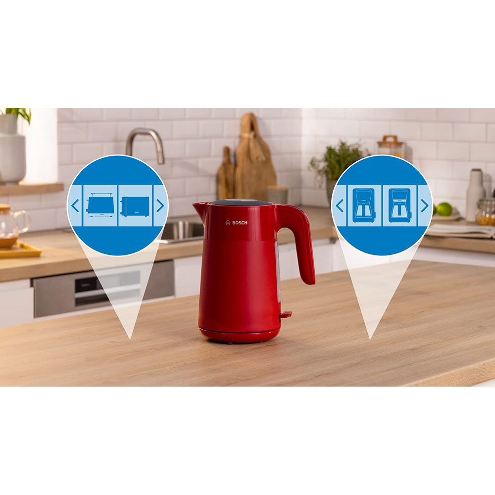 Fierbator apa BOSCH MyMoment TWK2M164, 1.7l, 2400W, rosu-gri