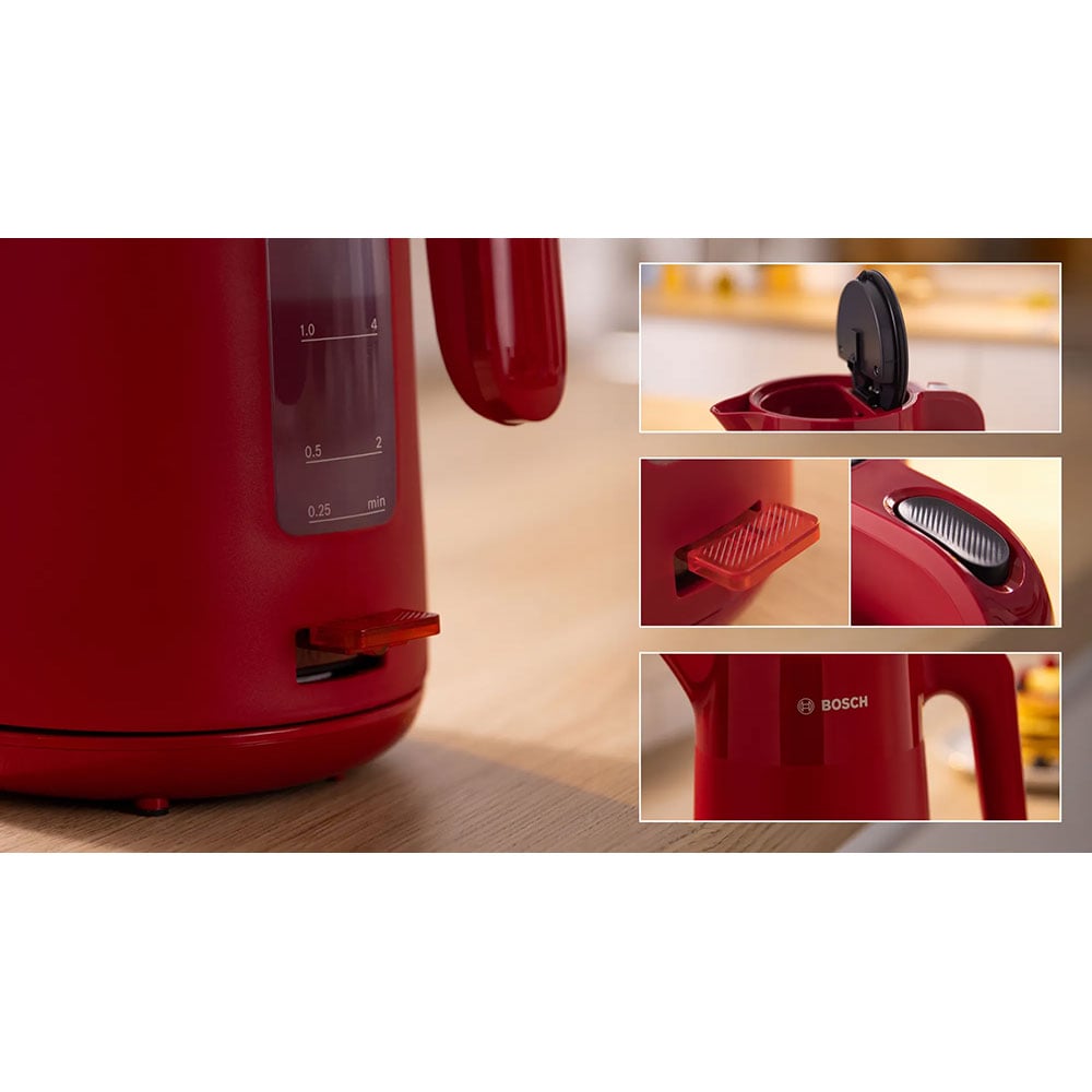 Fierbator apa BOSCH MyMoment TWK2M164, 1.7l, 2400W, rosu-gri