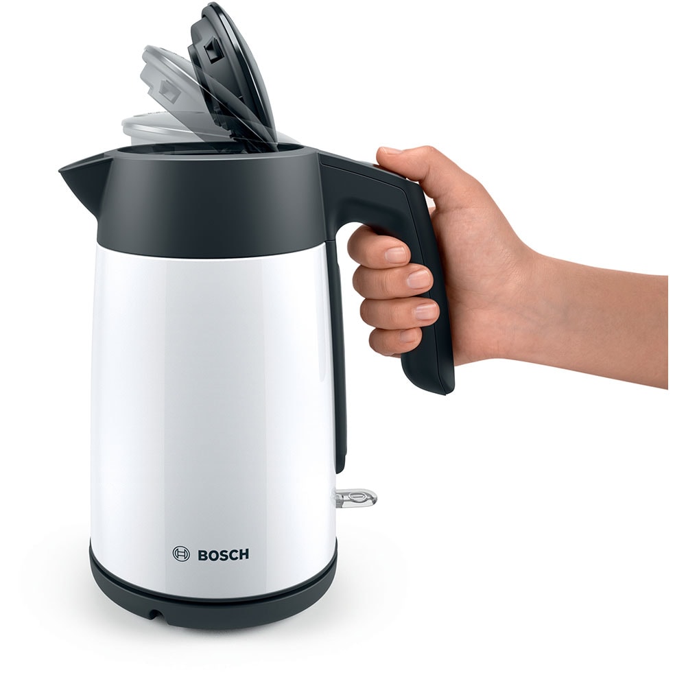 Fierbator apa BOSCH TWK7L461, 1.7l, 2400W, alb-negru