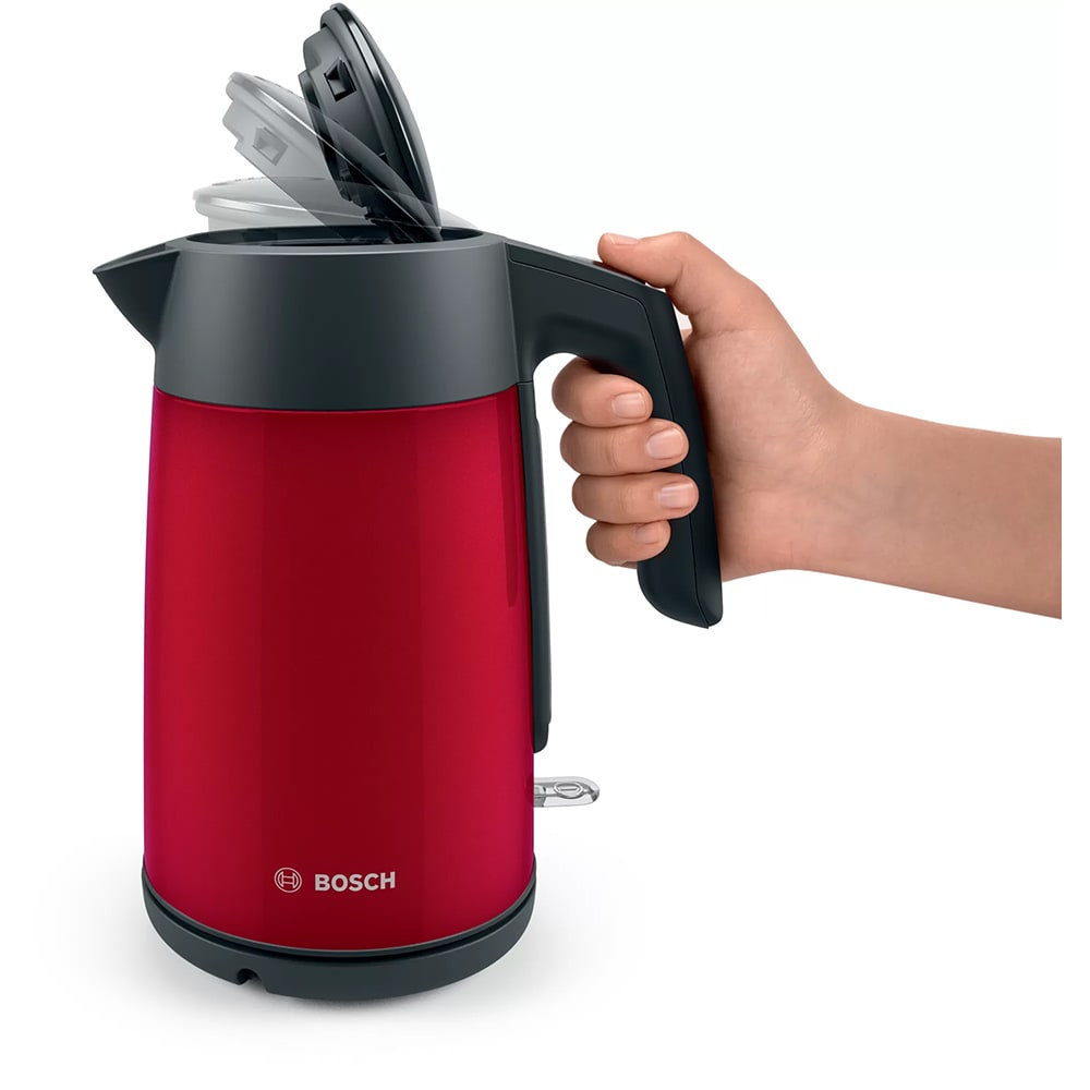 Fierbator apa BOSCH TWK7L464, 1.7l, 2400W, rosu-gri antracit