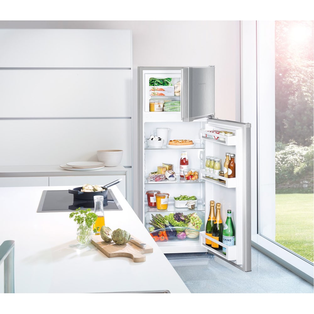 Frigider cu doua usi LIEBHERR CTPele231-26, SmartFrost, 234 l, H 140 cm, Clasa E, argintiu