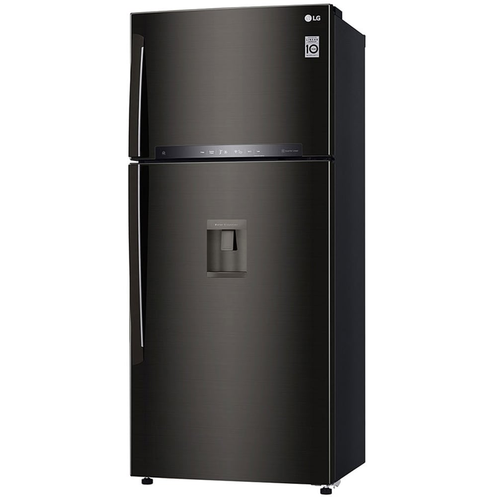 Frigider cu doua usi LG GTF744BLPZD, Total No Frost, Wi-Fi, 509 l, H 180 cm, Clasa E, Dozator apa, negru