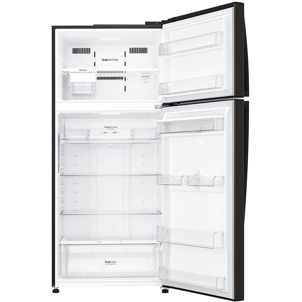 Frigider cu doua usi LG GTF744BLPZD, Total No Frost, Wi-Fi, 509 l, H 180 cm, Clasa E, Dozator apa, negru