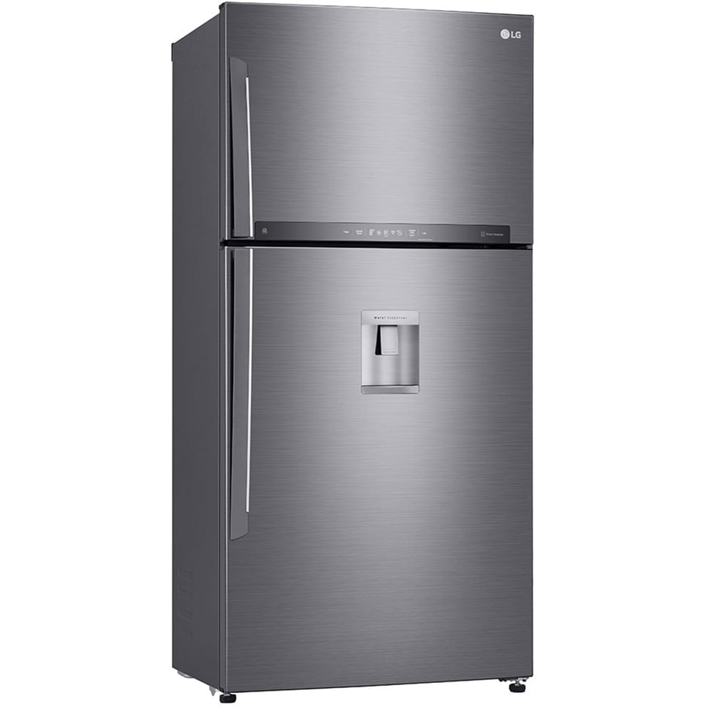 Frigider cu doua usi LG GTF916PZPED, Total No Frost, 592 l, H 184 cm, Clasa E, Dozator apa, argintiu