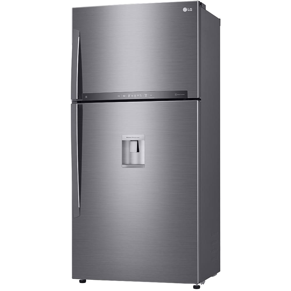 Frigider cu doua usi LG GTF916PZPED, Total No Frost, 592 l, H 184 cm, Clasa E, Dozator apa, argintiu