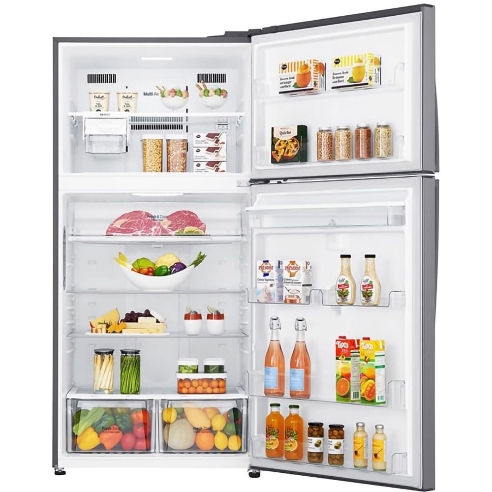 Frigider cu doua usi LG GTF916PZPED, Total No Frost, 592 l, H 184 cm, Clasa E, Dozator apa, argintiu