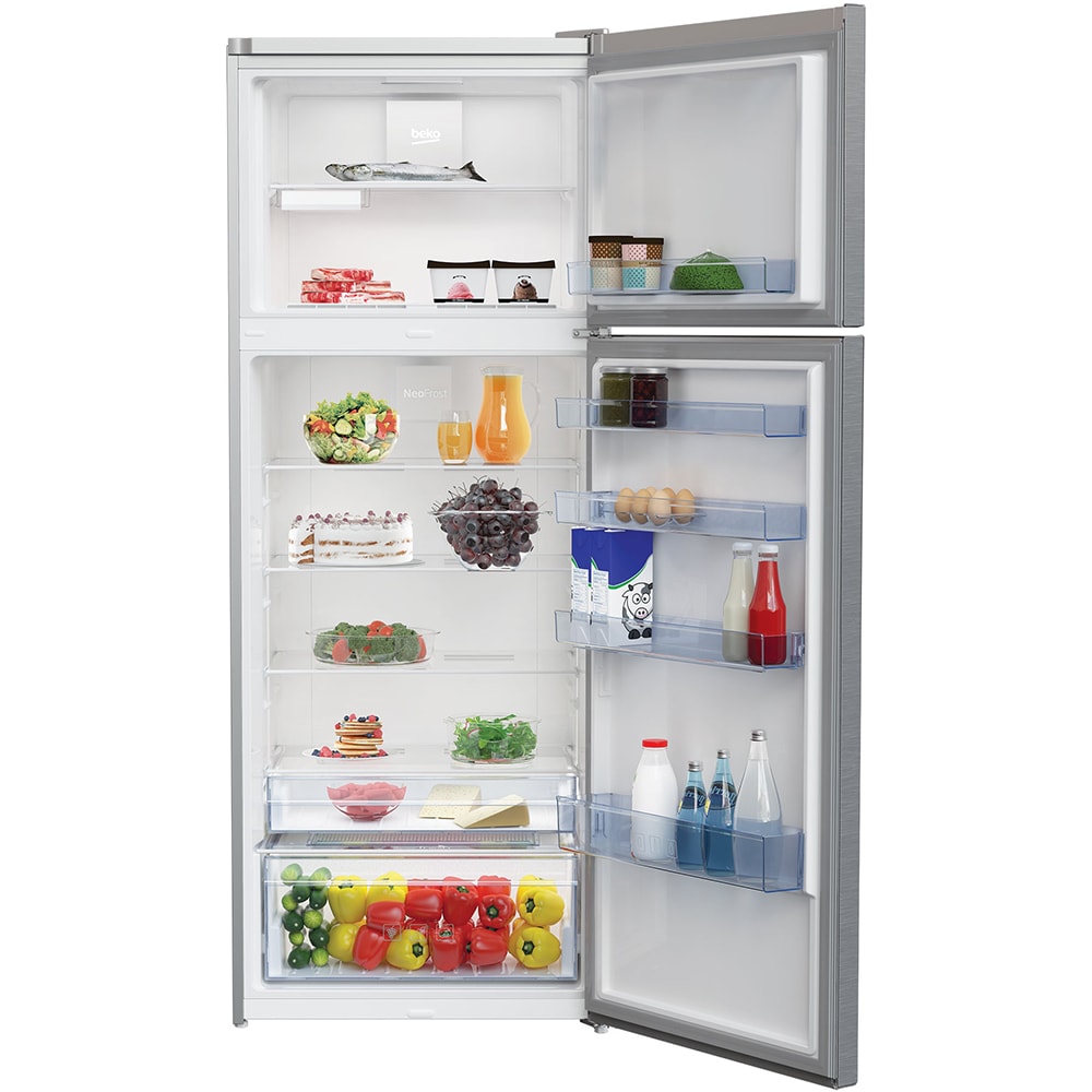 Frigider cu doua usi BEKO RDNE455K30ZXBN, NeoFrost, 406 l, H 185 cm, Clasa F, inox