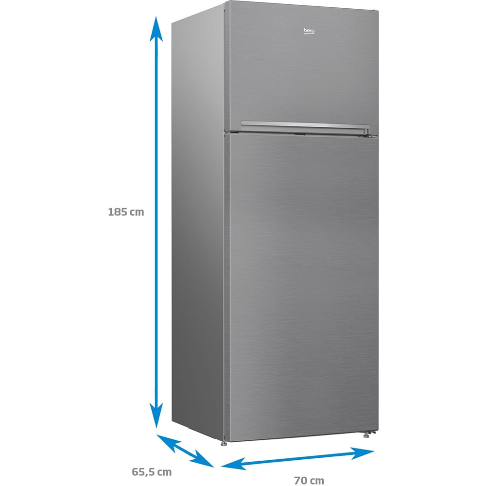Frigider cu doua usi BEKO RDNE455K30ZXBN, NeoFrost, 406 l, H 185 cm, Clasa F, inox