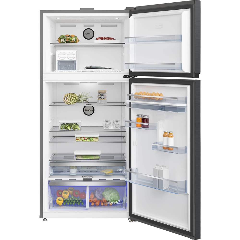 Frigider cu doua usi BEKO RDNE650E40DZXBRN, NeoFrost Dual Cooling, 630 l, H 187 cm, Clasa E, Dozator apa, dark inox