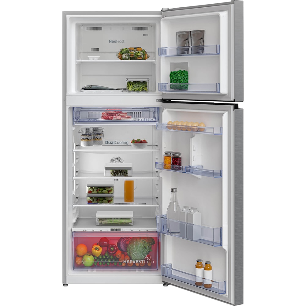 Frigider cu doua usi BEKO RDNT401E40SZXBN, No Frost, 375 l, H 172 cm, Clasa E, argintiu