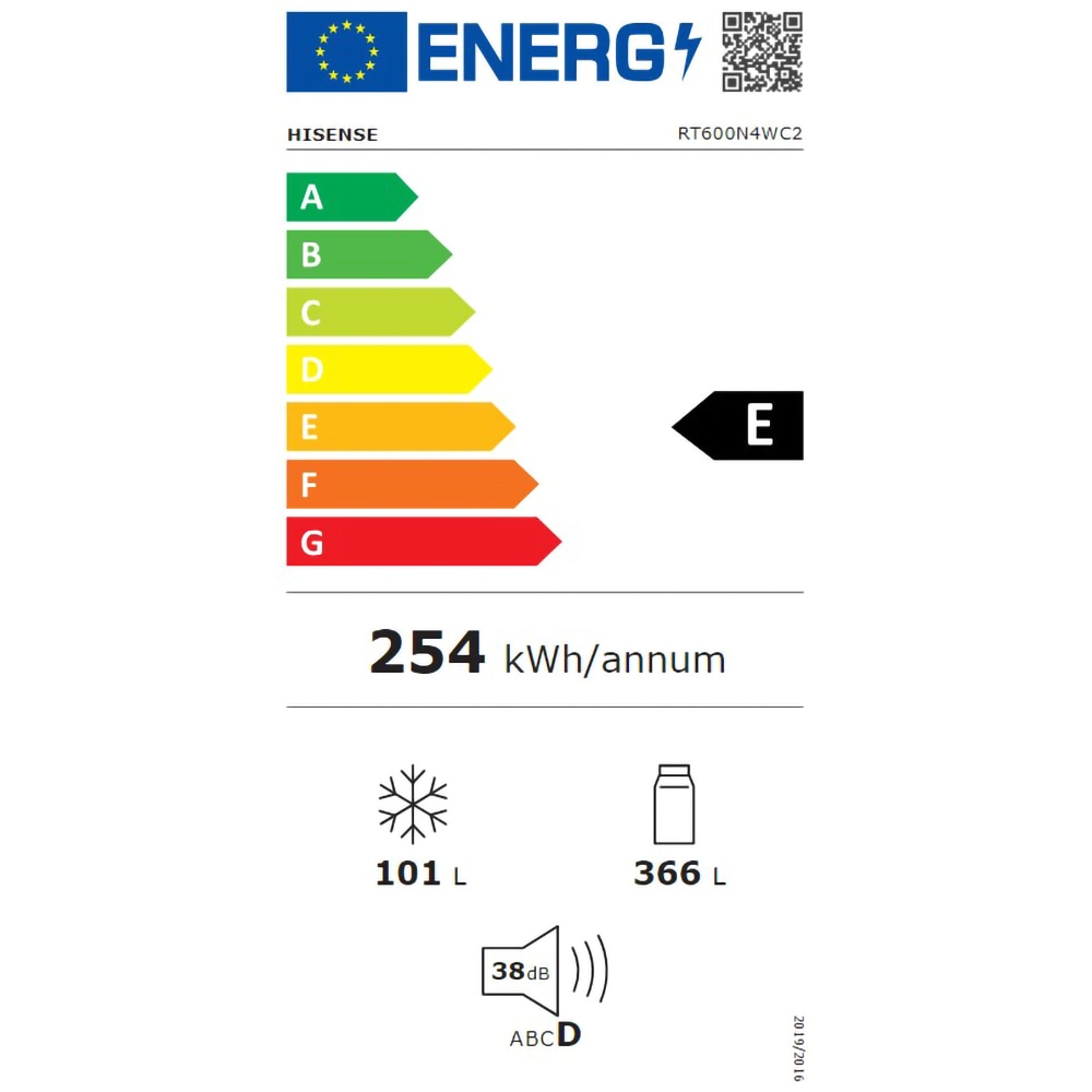 Frigider cu doua usi HISENSE RT600N4WC2, Total No Frost, 467 l, H 185 cm, Clasa E, Dozator apa, argintiu