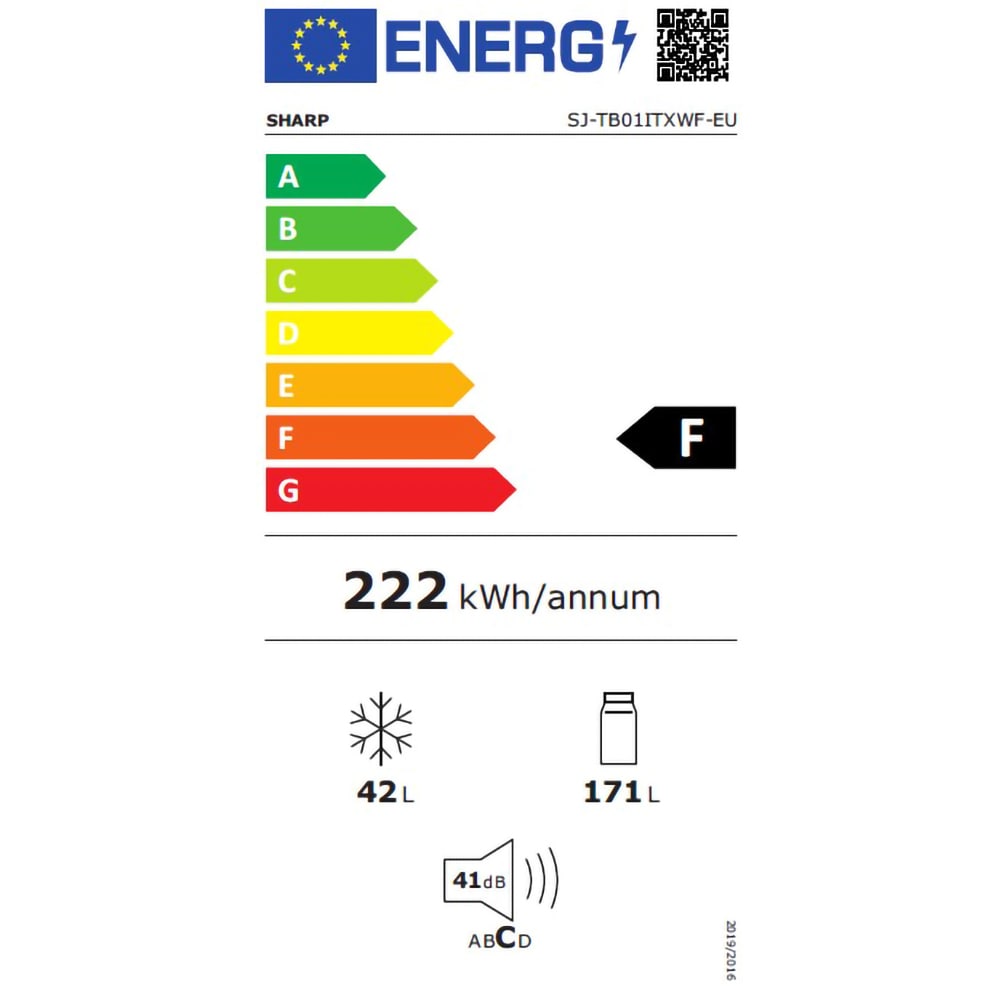 Frigider cu doua usi SHARP SJ-TB01ITXWF-EU, NanoFrost, 213 l, H 144 cm, Clasa F, alb