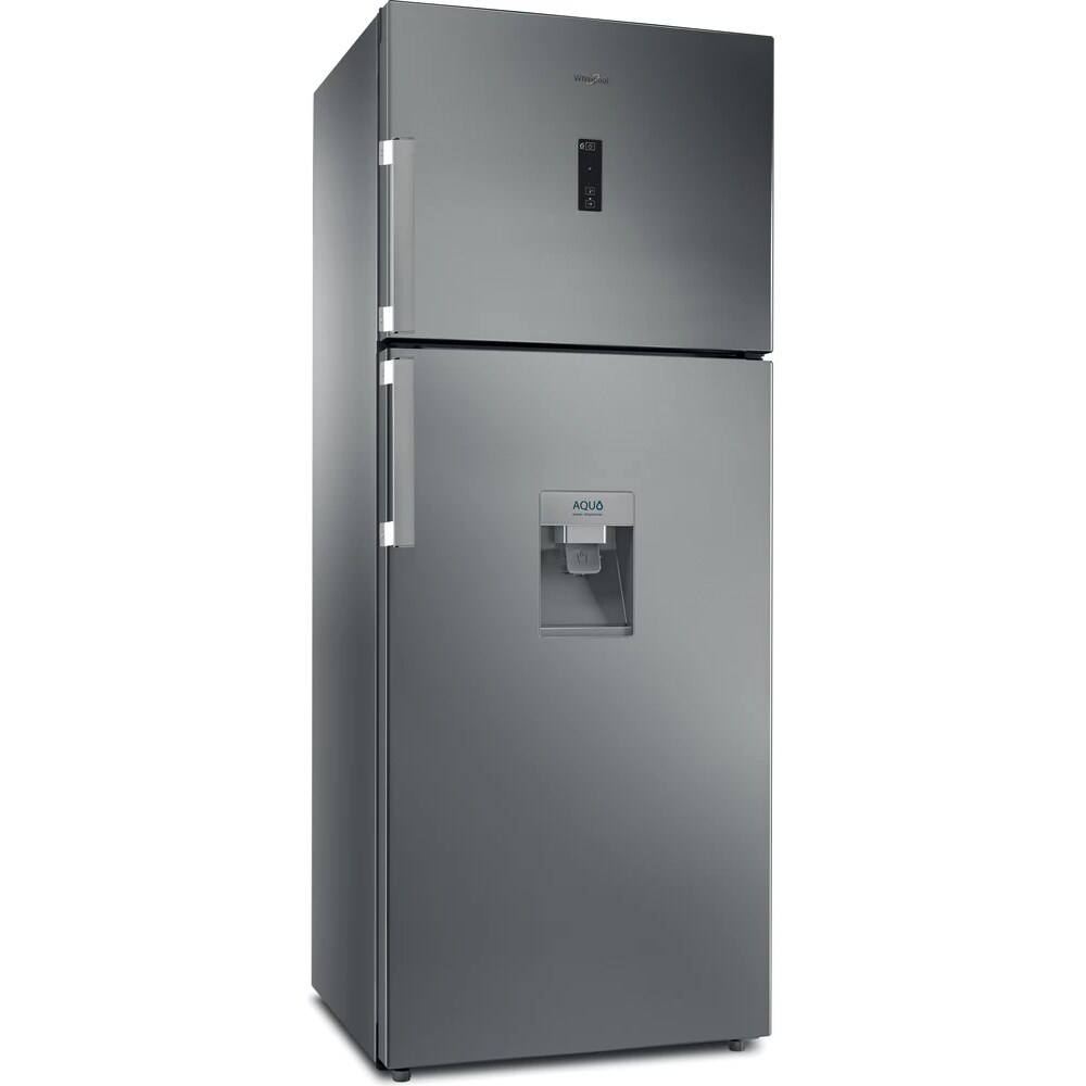 Frigider cu doua usi WHIRLPOOL WT70E 831 X AQUA, Total No Frost, 419 l, H 180 cm, Clasa F, Dozator apa, inox