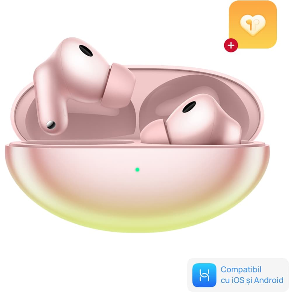 Casti HUAWEI FreeBuds Neo, True wireless, Bluetooth, In-ear, Microfon, Noise Cancelling, Pink