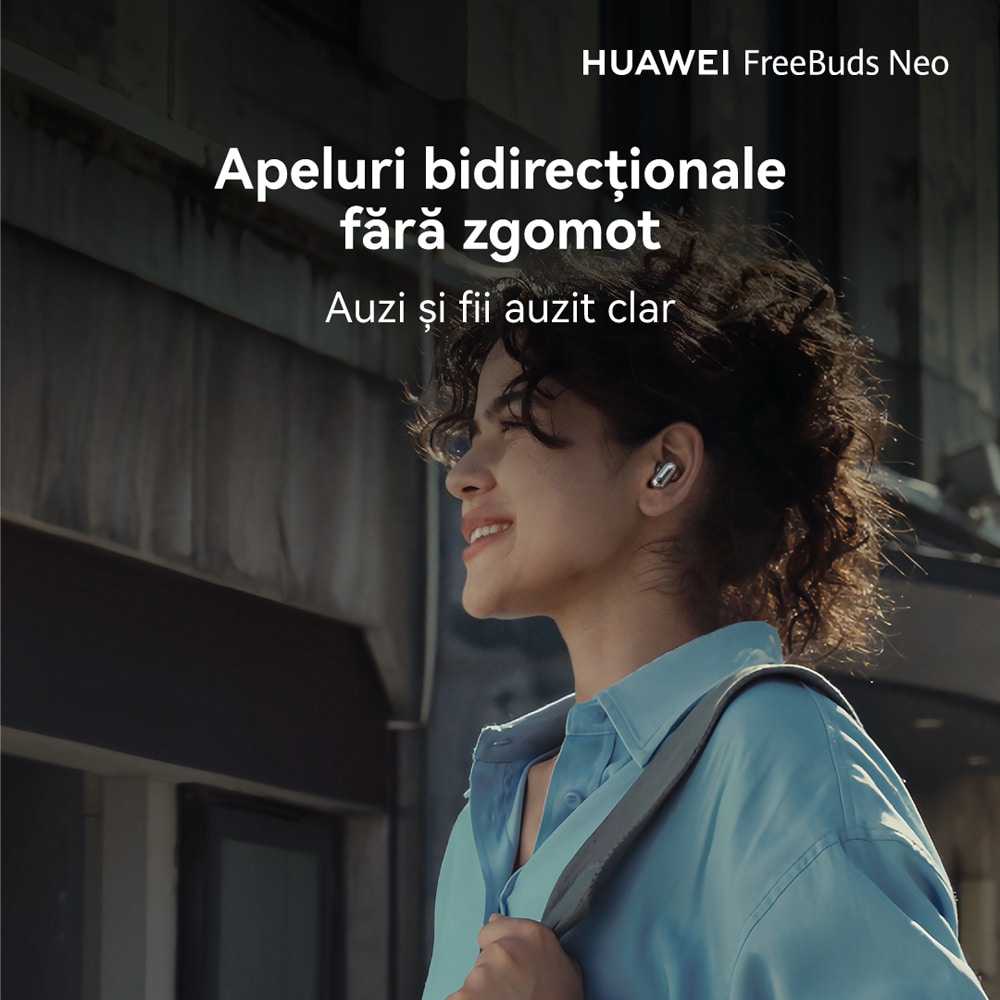 Casti HUAWEI FreeBuds Neo, True wireless, Bluetooth, In-ear, Microfon, Noise Cancelling, Pink