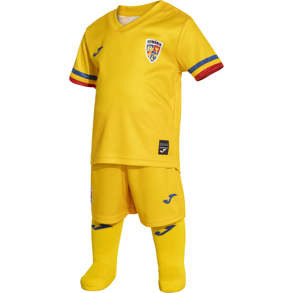 Set fotbal suporter pentru bebelusi JOMA Echipa Nationala de Fotbal a Romaniei 2023, 18 luni, galben