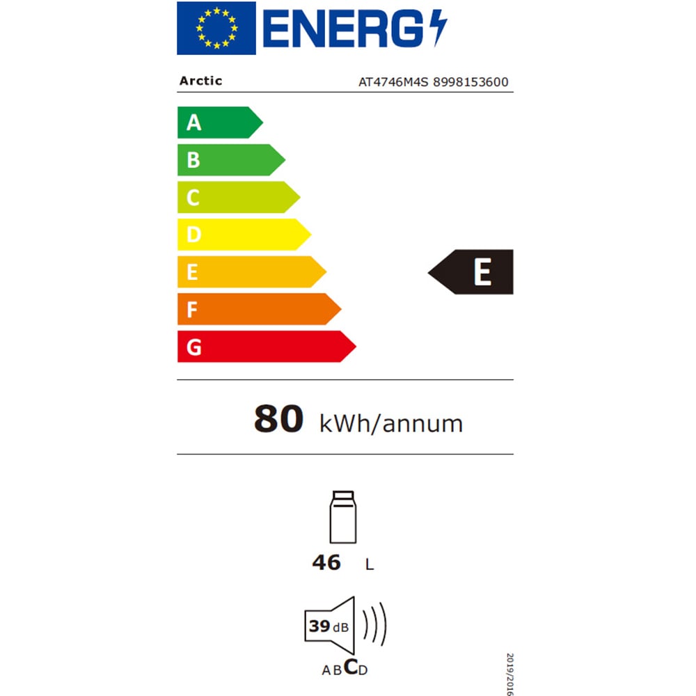 Frigider minibar ARCTIC AT4746M4S, 46 l, H 50 cm, Clasa E, argintiu