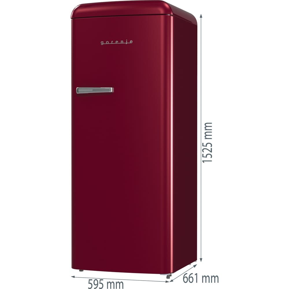 Frigider cu o usa GORENJE ORB615DR, 247 l, H 152 cm, Clasa D, rosu