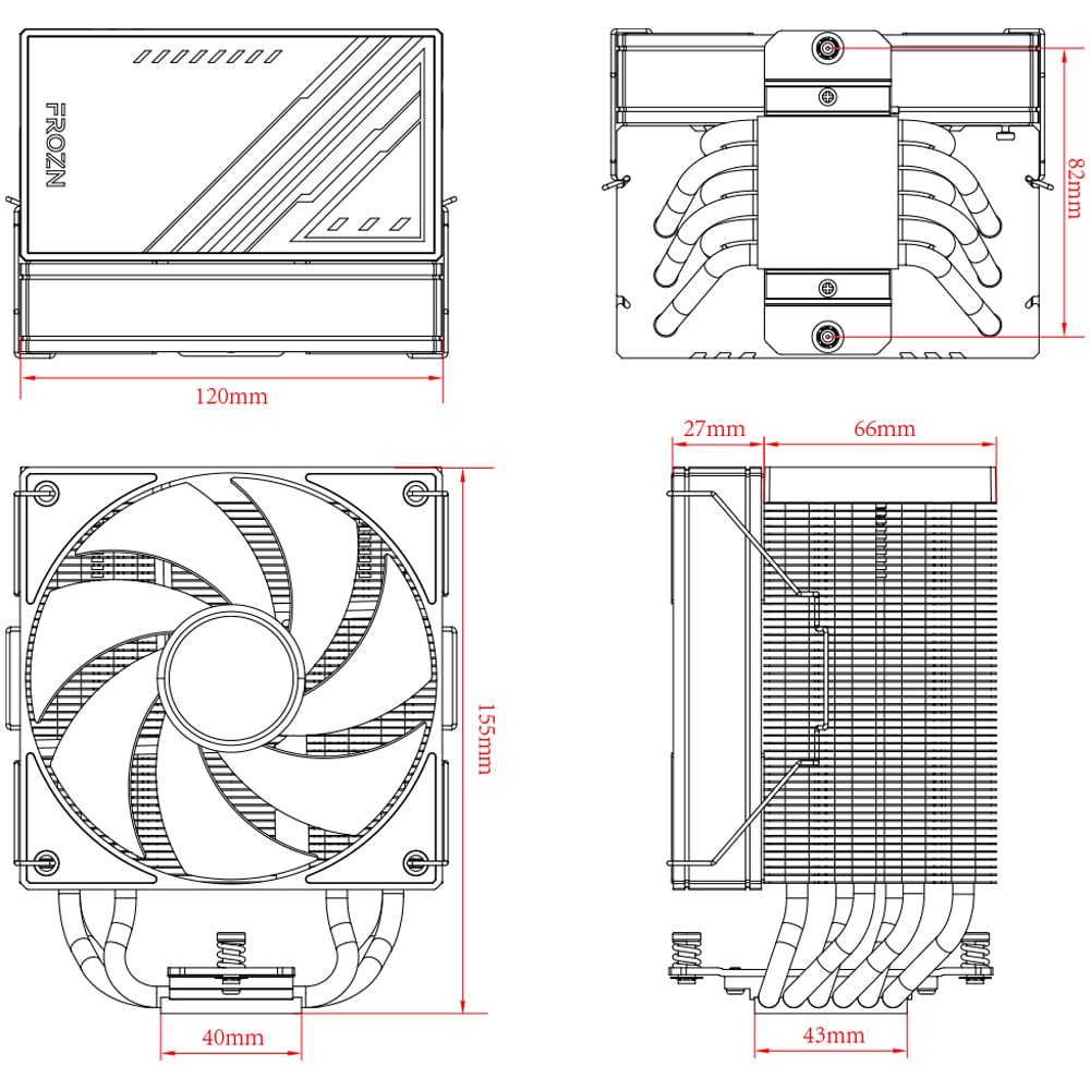 Cooler procesor ID-COOLING FROZN-A610 ARGB WHITE, 120mm