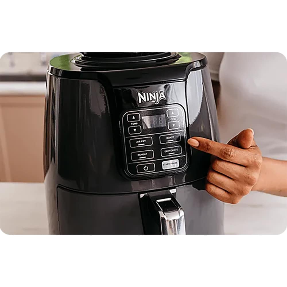 Friteuza cu aer cald NINJA AF100EU1, 0.9kg, 3.8l, 2400W, gri-negru