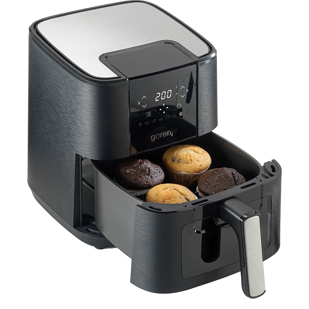 Friteuza cu aer cald GORENJE AF1350DWB, 2.6kg, 5.4l, 1350W, negru-argintiu