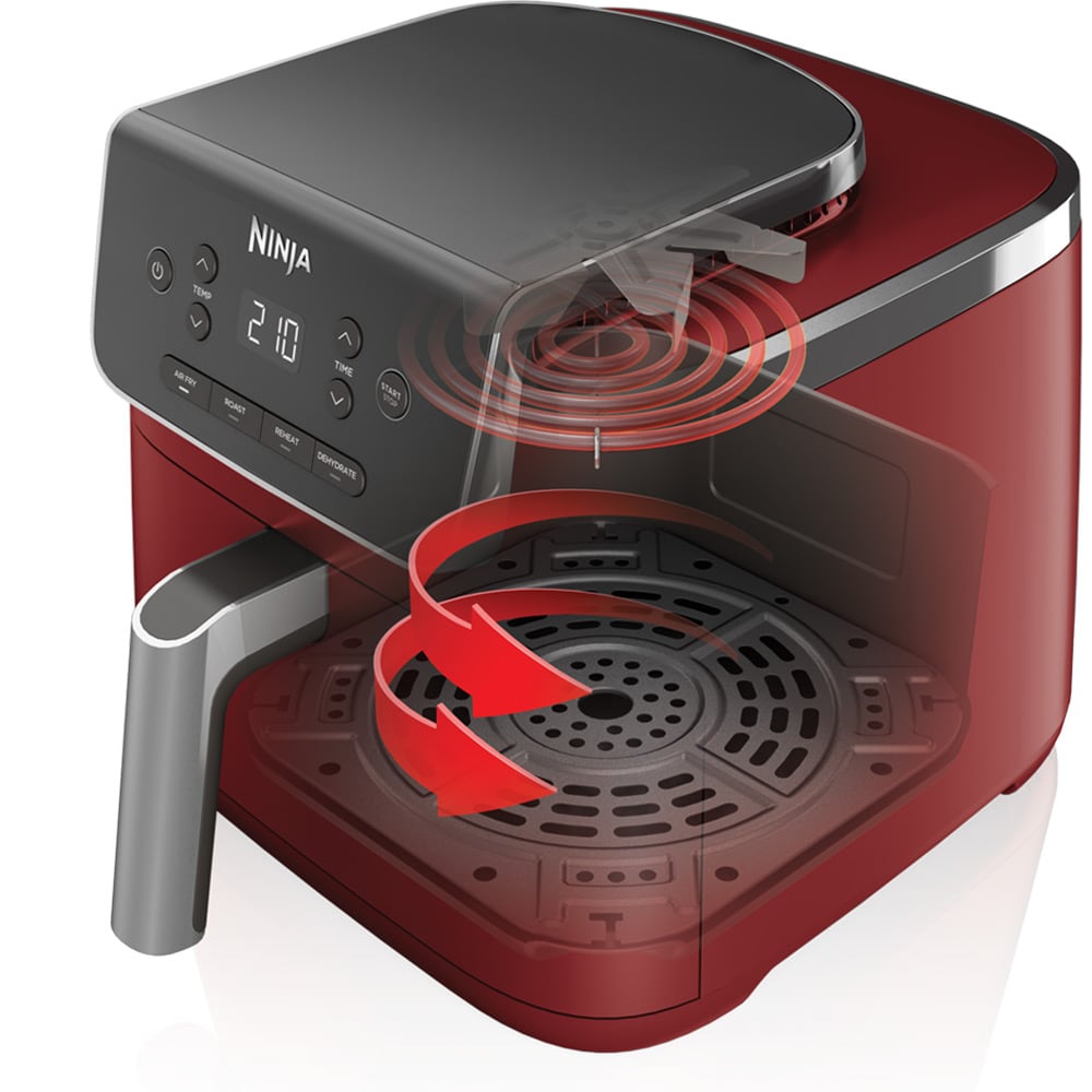 Friteuza cu aer NINJA Pro AF140EUCM, 0.7kg, 4.7l, 2000W, visiniu-negru