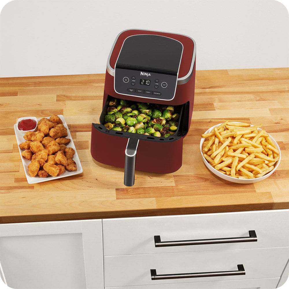 Friteuza cu aer NINJA Pro AF140EUCM, 0.7kg, 4.7l, 2000W, visiniu-negru