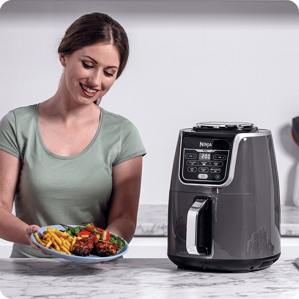 Friteuza cu aer cald NINJA AF160EU1, 1.4kg, 5.2l, 2400W, gri-negru